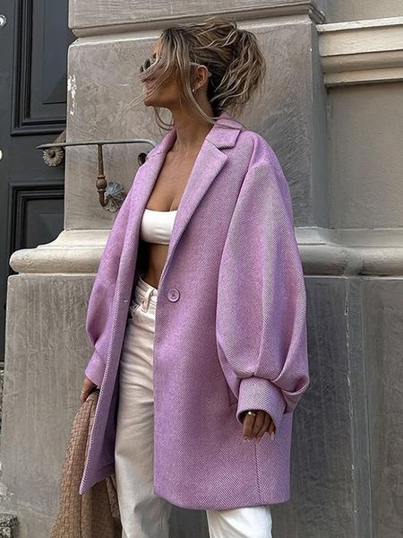 womens wool blends elegant loose solid lapel long lantern sleeve coat retro casual fashion street wear ladies chic party club outwear 230824, Black
womens wool blends elegant loose solid lapel long lantern sleeve coat retro casual fashion street wear ladies chic party club outwear 230824, Black