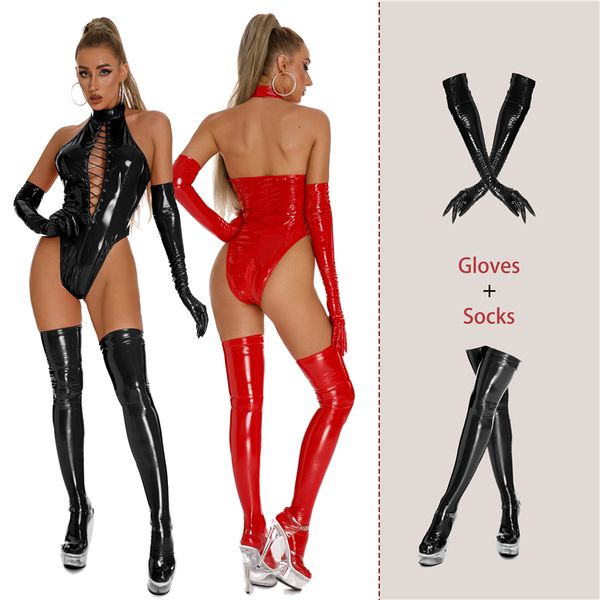 set aiiou lingerie bodysuits women latex leather lingerie erotic bodysuit with gloves and socks mistress costumes teddy 230825, Red;black
set aiiou lingerie bodysuits women latex leather lingerie erotic bodysuit with gloves and socks mistress costumes teddy 230825, Red;black