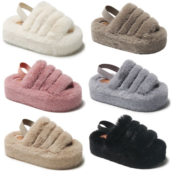 2023 home plush flat platform cotton slippers women white black gray khaki beige elastic band color6
2023 home plush flat platform cotton slippers women white black gray khaki beige elastic band color6