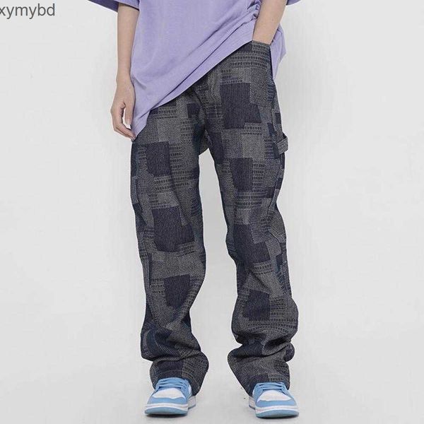 men's jeans high street checkered trousers for men and women loose vibe ripped plaid denim pants harajuku oversize casual, Blue
men's jeans high street checkered trousers for men and women loose vibe ripped plaid denim pants harajuku oversize casual, Blue