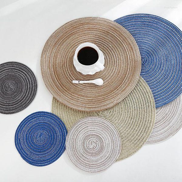 Table Mats Pure Color Round Cotton Yarn Placemat Thermal Insulation Western Food Woven Mat Household Goods Bowl Simplicity
Table Mats Pure Color Round Cotton Yarn Placemat Thermal Insulation Western Food Woven Mat Household Goods Bowl Simplicity