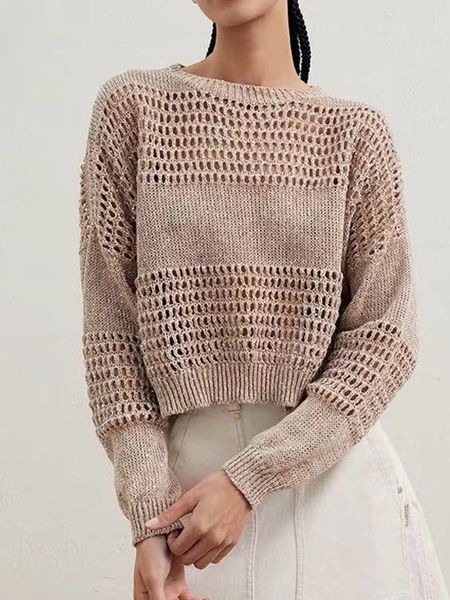 women's sweater sequin hollow out short slim fit oneck long sleeve pullover female knitted 2023 230824, White;black
women's sweater sequin hollow out short slim fit oneck long sleeve pullover female knitted 2023 230824, White;black
