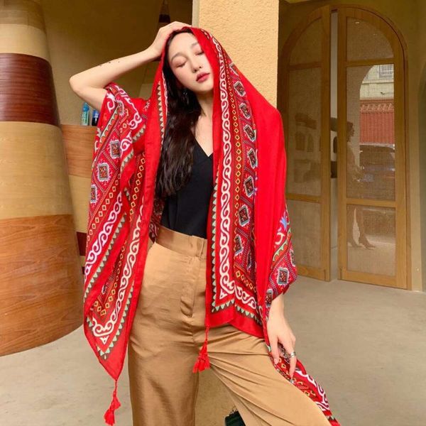 national style shawl scarf dual use seaside sunblock beach red women desert travel pgraph summer, Blue;gray
national style shawl scarf dual use seaside sunblock beach red women desert travel pgraph summer, Blue;gray