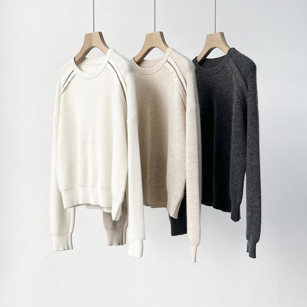 women's sweaters naizaiga 100 cashmere oneck long sleeve loose beading white beige gray women 2023 autumn pullovers sweater zgf3 230824, White;black
women's sweaters naizaiga 100 cashmere oneck long sleeve loose beading white beige gray women 2023 autumn pullovers sweater zgf3 230824, White;black