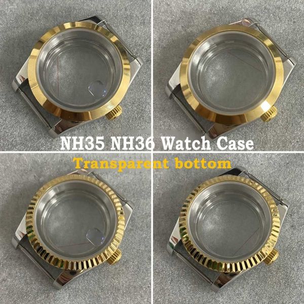 watch bands 39mm gold case for nh35 nh36 4r movement sapphire glass stainless steel transparent bottom accessories 230824, Black;brown
watch bands 39mm gold case for nh35 nh36 4r movement sapphire glass stainless steel transparent bottom accessories 230824, Black;brown