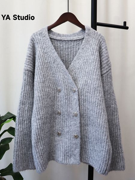 women's knits tees knitted women sweater double breasted v neck loose full sleeve casual versatile female 2023 autumn clothing 230824, White
women's knits tees knitted women sweater double breasted v neck loose full sleeve casual versatile female 2023 autumn clothing 230824, White