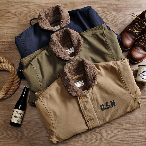 men's jackets autumn and winter american retro style casual replica navy n-1 deck jacket thickened cotton-padded jacket with velvet 230, Black;brown
men's jackets autumn and winter american retro style casual replica navy n-1 deck jacket thickened cotton-padded jacket with velvet 230, Black;brown