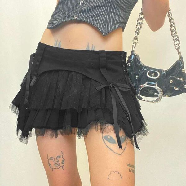 style early summer skirts womens dress bow tie fashionable dark wind fairy mesh babes pleated half skirt, Black
style early summer skirts womens dress bow tie fashionable dark wind fairy mesh babes pleated half skirt, Black