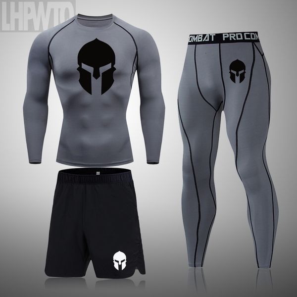 men's tracksuits spartan men compression running set mma long sleeve t-shirtpants men's tight fitness clothes gym jogging rashguar, Gray
men's tracksuits spartan men compression running set mma long sleeve t-shirtpants men's tight fitness clothes gym jogging rashguar, Gray