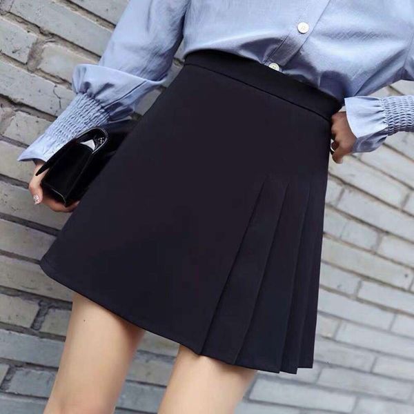 pleated skirt retro for female students early spring hong kong edition slim high waist, Black
pleated skirt retro for female students early spring hong kong edition slim high waist, Black