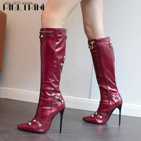 boots brand fashion elegant women motorcycle boots pointed toe stiletto high heels rivit punk luxury winter shoes woman big size 48 t230824, Black
boots brand fashion elegant women motorcycle boots pointed toe stiletto high heels rivit punk luxury winter shoes woman big size 48 t230824, Black