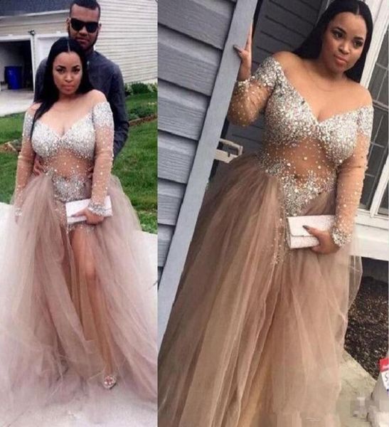champagne crystal beaded long sleeve evening formal dresses sheer neck plus size off shoulder full length occasion prom gowns5013689, Black
champagne crystal beaded long sleeve evening formal dresses sheer neck plus size off shoulder full length occasion prom gowns5013689, Black