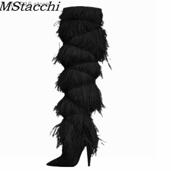 boots feather women's high boots suede cross-tied pointed toe party high heel shoes ostrich feather women's over the knee boots t2, Black
boots feather women's high boots suede cross-tied pointed toe party high heel shoes ostrich feather women's over the knee boots t2, Black
