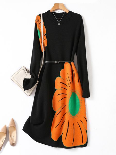 basic casual dresses fall winter knitwears sweater office ladies elegant long sleeve floral print knitted 2023 fashion knitting dress 230824, Black;gray
basic casual dresses fall winter knitwears sweater office ladies elegant long sleeve floral print knitted 2023 fashion knitting dress 230824, Black;gray