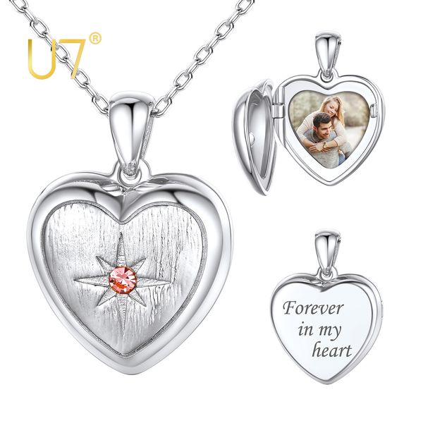 pendant necklaces u7 custom birthstone 925 silver heart openable po locket necklace laser engrave memorial family picture personalized jewel
pendant necklaces u7 custom birthstone 925 silver heart openable po locket necklace laser engrave memorial family picture personalized jewel