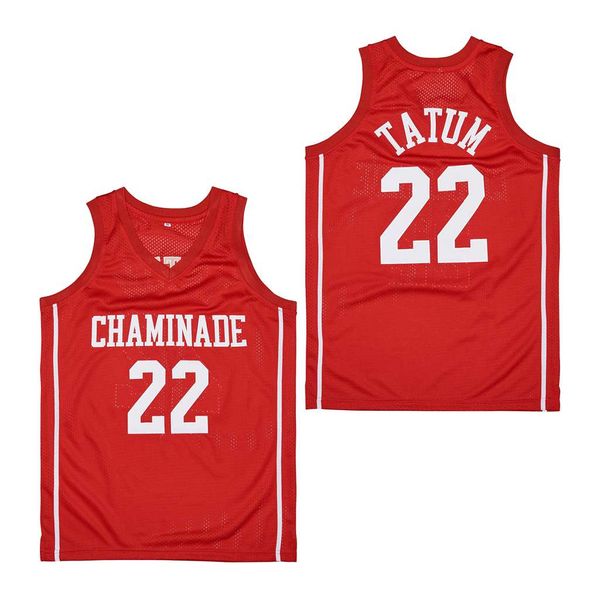 

jayson tatum chaminade high school movie college basketball jersey red size s-xxl, Black;red