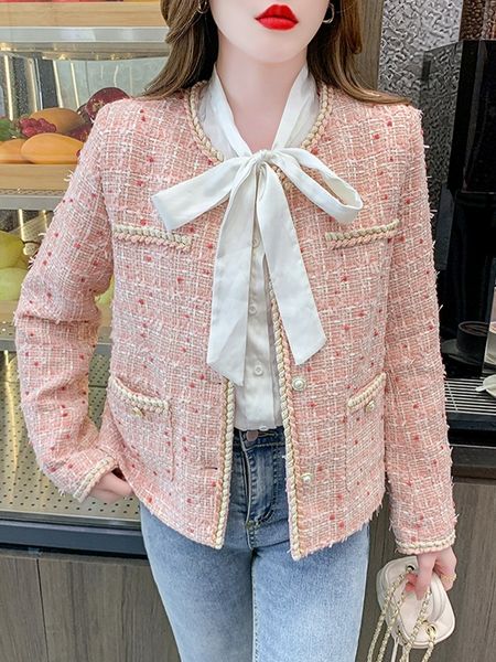 women's wool blends runway french small fragrant sweet pink design wool tweed coat jackets warm fashionable overcoat women's cloth, Black
women's wool blends runway french small fragrant sweet pink design wool tweed coat jackets warm fashionable overcoat women's cloth, Black