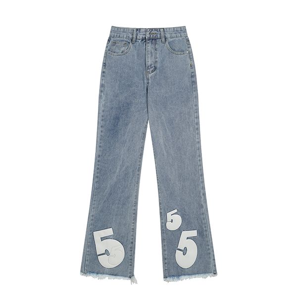 high street pu leather embroidery jeans for men baggy straight denim trousers oversized cargo pants, Black;brown 
high street pu leather embroidery jeans for men baggy straight denim trousers oversized cargo pants, Black;brown