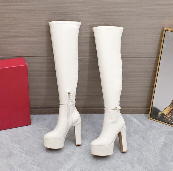 the latest women's boots are over the knee, thick high heels, thick soles, round head zipper with buckle, banquet work party matching s, Black
the latest women's boots are over the knee, thick high heels, thick soles, round head zipper with buckle, banquet work party matching s, Black