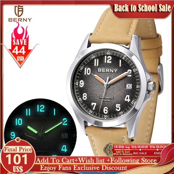wristwatches berny frosted dial automatic watch men luminous mechanical seagull st2130 wristwatch sapphire luxury watch waterproof 10atm 230, Slivery;brown
wristwatches berny frosted dial automatic watch men luminous mechanical seagull st2130 wristwatch sapphire luxury watch waterproof 10atm 230, Slivery;brown