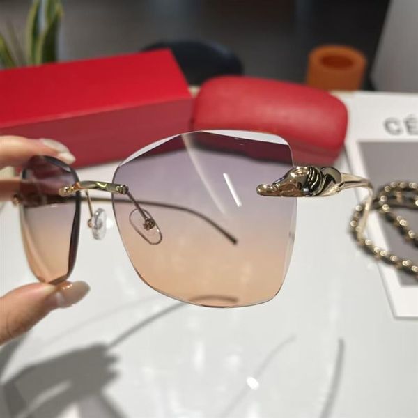 mens designer sunglasses for men leopard head composite metal rimless optical frame classic rectangle square luxury gold sunshade 240a, White;black
mens designer sunglasses for men leopard head composite metal rimless optical frame classic rectangle square luxury gold sunshade 240a, White;black