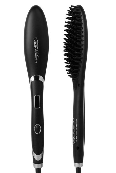 led display anion flat iron ceramic plates hair straightener brush hair styling tool hair straightening dhl 6617612, Black
led display anion flat iron ceramic plates hair straightener brush hair styling tool hair straightening dhl 6617612, Black