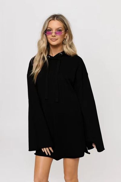 hoodie color short women's dress sudadera pullover striped sweatshirt european and american women's hooded trendy long sleeve soli, Black
hoodie color short women's dress sudadera pullover striped sweatshirt european and american women's hooded trendy long sleeve soli, Black