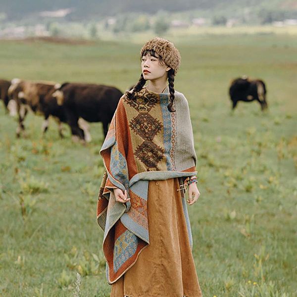 national style shawl neckerchief autumn and winter travel warmth tibet yunnan imitation cashmere cloak oversized, Blue;gray
national style shawl neckerchief autumn and winter travel warmth tibet yunnan imitation cashmere cloak oversized, Blue;gray