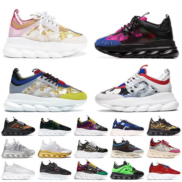 luxury mens womens verseaces designer shoes chain reaction large flat sole gold platform chainz sneakers multi-color suede fluo barocco pink, Black
luxury mens womens verseaces designer shoes chain reaction large flat sole gold platform chainz sneakers multi-color suede fluo barocco pink, Black