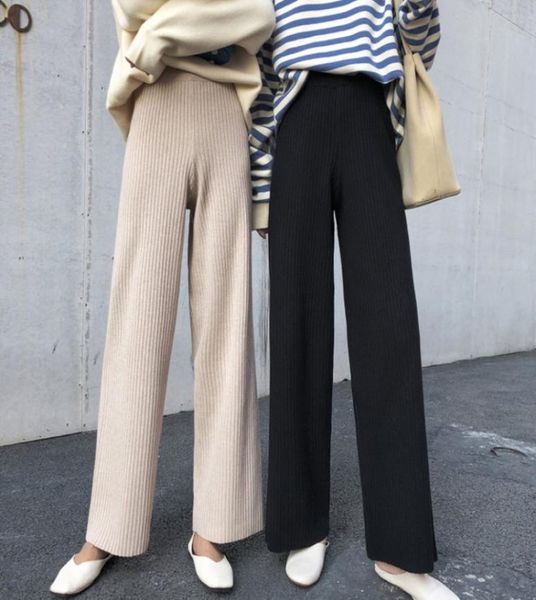 2019 korean women trousers autumn winter knitted wide leg pants elastic high waist female casual loose pant8367109, Black;white
2019 korean women trousers autumn winter knitted wide leg pants elastic high waist female casual loose pant8367109, Black;white