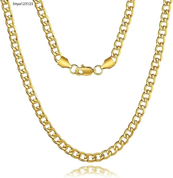 fosir men's chain necklace diamond cut gold plated stainless steel flat cuban chain men's and women's 5/7/9mm 18-30 inches, Silver
fosir men's chain necklace diamond cut gold plated stainless steel flat cuban chain men's and women's 5/7/9mm 18-30 inches, Silver