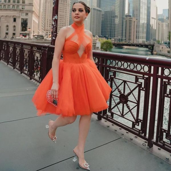 halter knee length prom dresses a line tulle short cocktail party dress lace up back homecoming graduation gowns, Black
halter knee length prom dresses a line tulle short cocktail party dress lace up back homecoming graduation gowns, Black