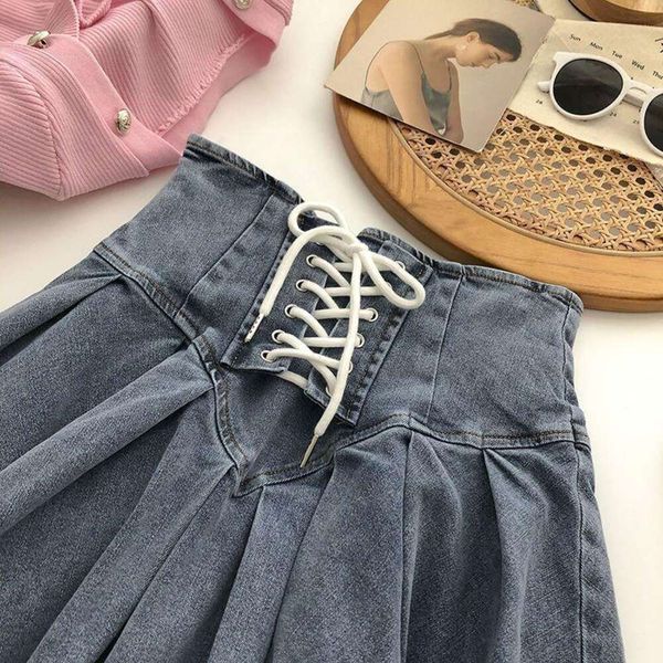 pleated skirt for women anti revealing denim a word summer small students slim and versatile, Black
pleated skirt for women anti revealing denim a word summer small students slim and versatile, Black