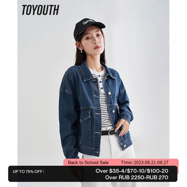 women's jackets toyouth women denim jacket spring long sleeve polo neck loose coat warm casual all match chic beige dark blue 230824, Black;brown
women's jackets toyouth women denim jacket spring long sleeve polo neck loose coat warm casual all match chic beige dark blue 230824, Black;brown