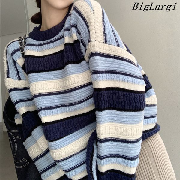 women's sweaters korean striped pullover knitted sweater women casual office loose autumn chic elegant ladies 230824, White;black
women's sweaters korean striped pullover knitted sweater women casual office loose autumn chic elegant ladies 230824, White;black