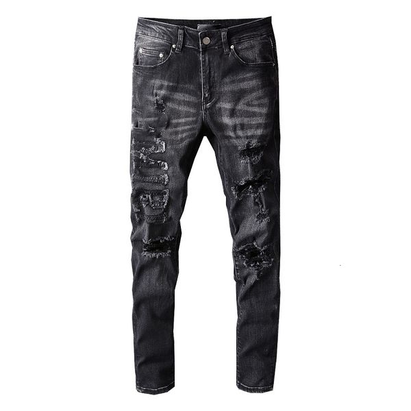 men's jeans men vintage distressed gray streetwear high stretch skinny destroyed holes letters patchwork slim fit moustache 230824, Blue
men's jeans men vintage distressed gray streetwear high stretch skinny destroyed holes letters patchwork slim fit moustache 230824, Blue