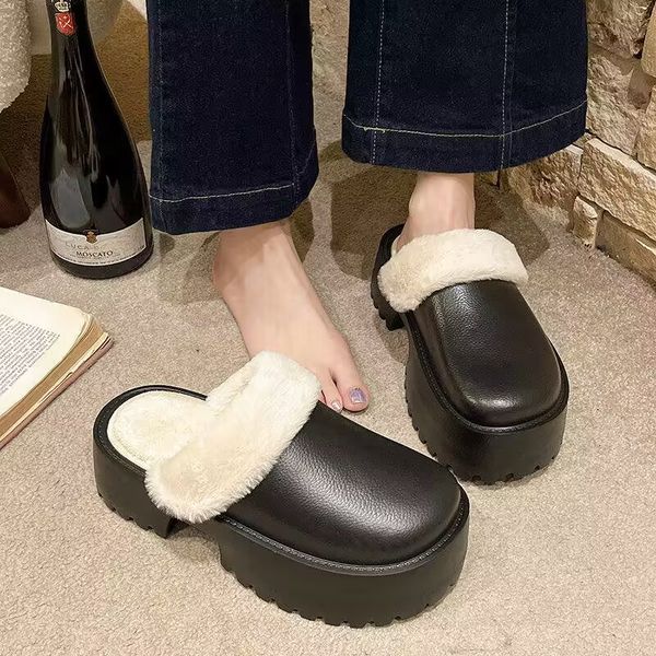 women's winter cotton slippers fashion indoor soft bottom warm non-slip fluffy leisure all wear boots with thick soles, Black
women's winter cotton slippers fashion indoor soft bottom warm non-slip fluffy leisure all wear boots with thick soles, Black