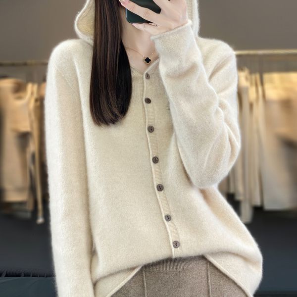 womens sweaters autumn and winter 100 australian wool readymade hooded cardigan curled solid knitted coat casual hoodiebmg 230824, White;black
womens sweaters autumn and winter 100 australian wool readymade hooded cardigan curled solid knitted coat casual hoodiebmg 230824, White;black