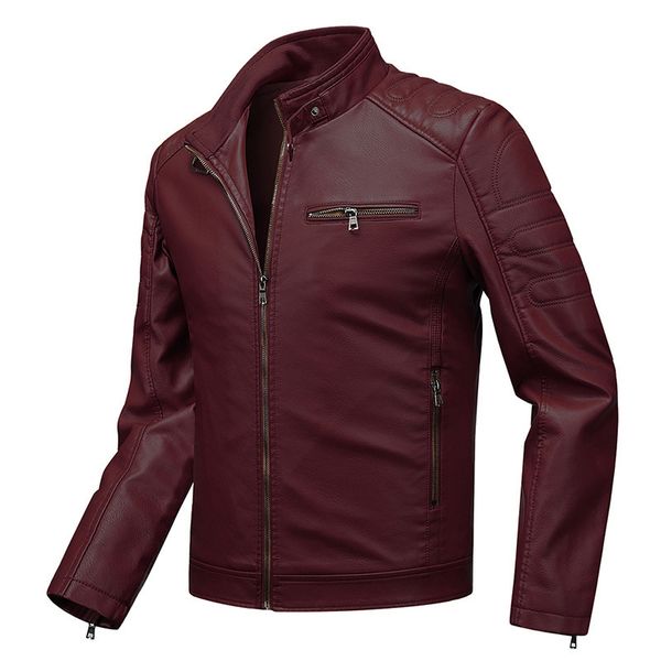 men's jackets spring autumn leather biker jacket fashion slim stand collar faux coat motorcycle windproof pu outwear 230824, Black;brown
men's jackets spring autumn leather biker jacket fashion slim stand collar faux coat motorcycle windproof pu outwear 230824, Black;brown