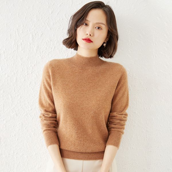 women's sweaters halfneck sweater in autumn and winter women bottoming shirt loose versatile 230824, White;black
women's sweaters halfneck sweater in autumn and winter women bottoming shirt loose versatile 230824, White;black