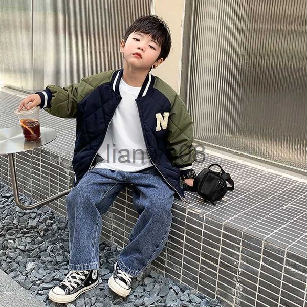 down coat boy 2023 new spring and autumn coat children's baseball uniform lightweight cottonpadded jacket windproof boy jacket x0825, Blue;gray
down coat boy 2023 new spring and autumn coat children's baseball uniform lightweight cottonpadded jacket windproof boy jacket x0825, Blue;gray