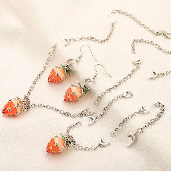 designer silver pendant strawberry jewelry sets for women bracelet earrings necklace fashionable women wedding lovers gift copper, Black
designer silver pendant strawberry jewelry sets for women bracelet earrings necklace fashionable women wedding lovers gift copper, Black