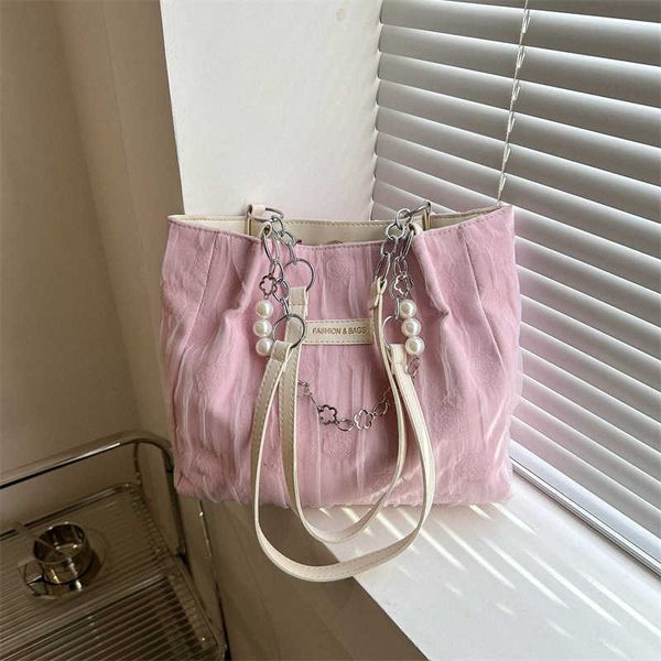 shoulder bags fashionable large capacity tote bag for women spring/summer new leisure and western style simple pearl chain handheld
shoulder bags fashionable large capacity tote bag for women spring/summer new leisure and western style simple pearl chain handheld