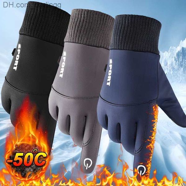 men winter waterproof cycling gloves outdoor sports running motorcycle ski touchscreen fleece gloves non-slip warm full fingers q230825, Black
men winter waterproof cycling gloves outdoor sports running motorcycle ski touchscreen fleece gloves non-slip warm full fingers q230825, Black