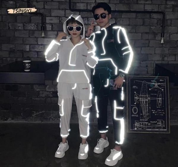 spring reflective jacket and anklelength pants sets multipocket hooded coats streetwear hip hop men women harajuku clothes men3721887, Gray
spring reflective jacket and anklelength pants sets multipocket hooded coats streetwear hip hop men women harajuku clothes men3721887, Gray