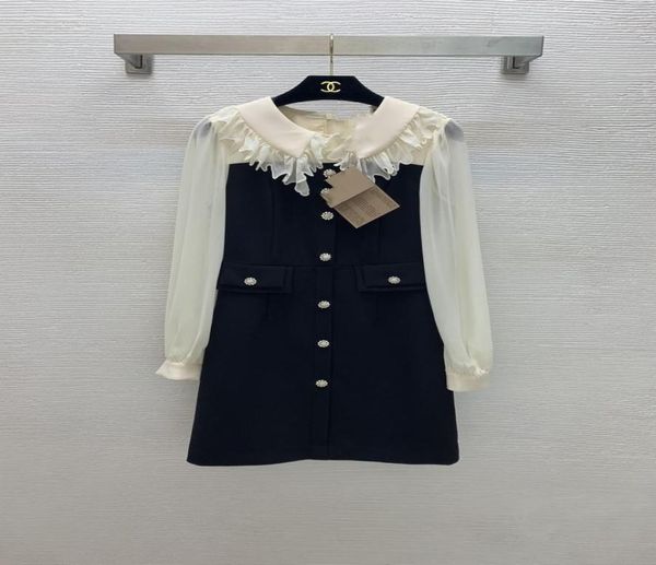 plus size autumn black apricot patchwork women dress designer peter pan collar ruffles long sleeves milan runway dresses buttons h3073530
plus size autumn black apricot patchwork women dress designer peter pan collar ruffles long sleeves milan runway dresses buttons h3073530
