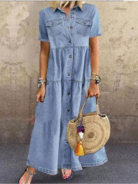 basic casual dresses elegant and pretty women's 2023 summer polo short sleeve dress fashion denim long streetwear womens clothing 23082, Black;gray
basic casual dresses elegant and pretty women's 2023 summer polo short sleeve dress fashion denim long streetwear womens clothing 23082, Black;gray