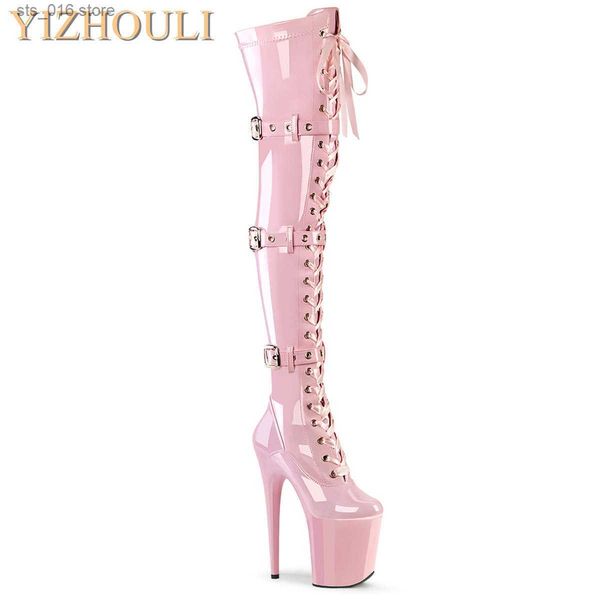 boots pink 12-23cm high heels buckle size adjustment round head dancer fashion runway performance to thigh boots t230824, Black
boots pink 12-23cm high heels buckle size adjustment round head dancer fashion runway performance to thigh boots t230824, Black