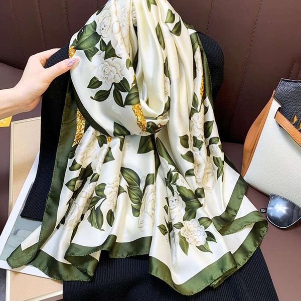 style lijing satin imitation silk scarf long print temperament all matching shawl beach sunblock, Blue;gray
style lijing satin imitation silk scarf long print temperament all matching shawl beach sunblock, Blue;gray