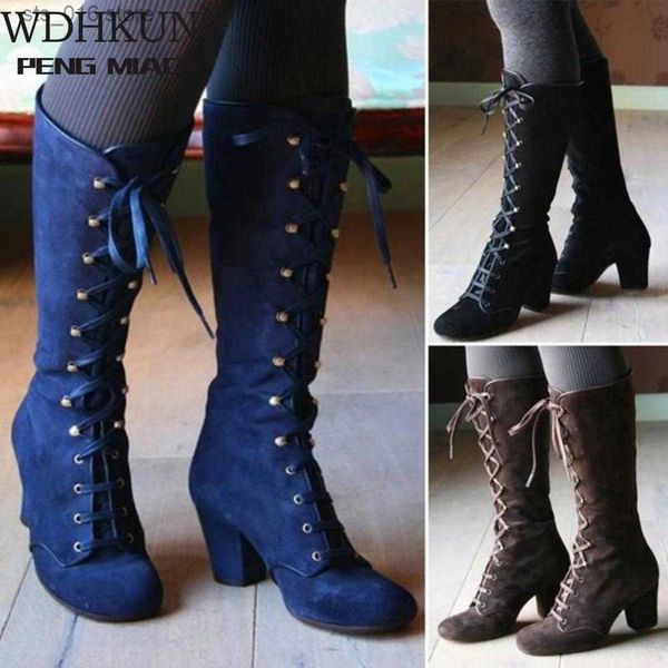 boots 2021 black boots women shoes knee high women casual vintage retro mid-calf boots lace up thick heels shoes t230824
boots 2021 black boots women shoes knee high women casual vintage retro mid-calf boots lace up thick heels shoes t230824